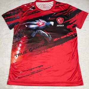 MSI True Gaming Dragon‎ Graphic T Shirt Red Short Sleeve Men's Size M